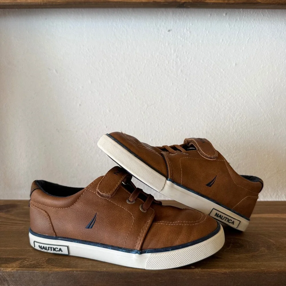 Nautica Berrian Toddler Brown Casual Sneakers Hook Loop Size 12